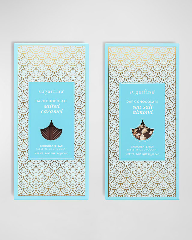 Dark Chocolate Salted Almond and Dark Chocolate Salted Caramel Chocolate Bar Bundle