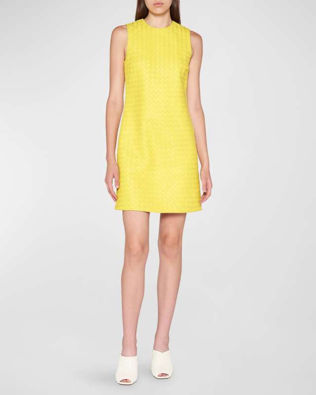 Leather Intrecciato Weave Mini Dress