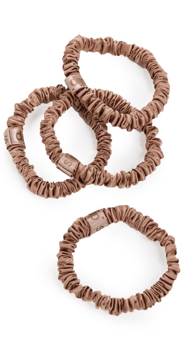 Slip Skinny Scrunchies Set of 4 Light Brow