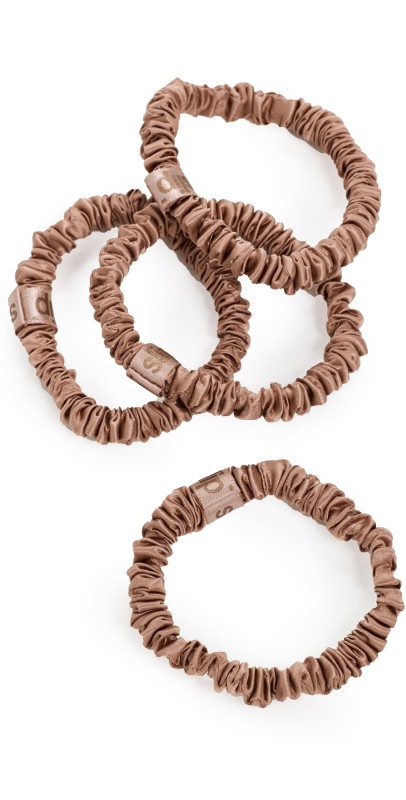 Slip Skinny Scrunchies Set of 4 Light Brow