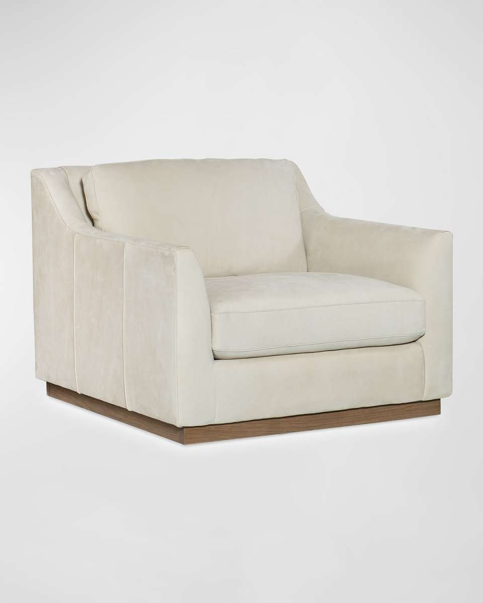 Jasmine Leather Sloped-Arm Chair