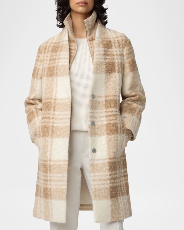 Samantha Plaid Jacket with Detachable Bib