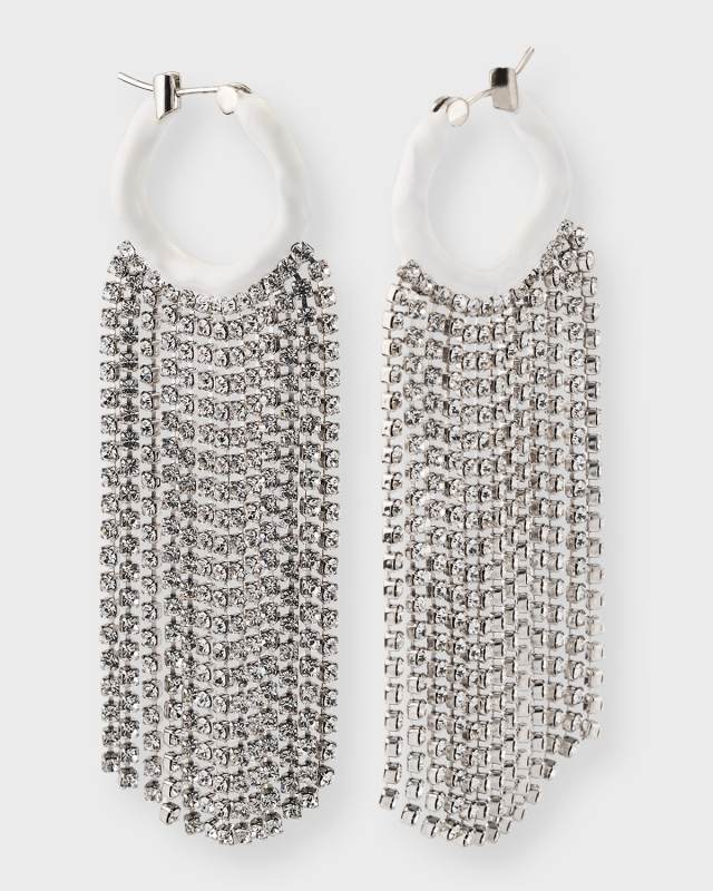 Crystal Shoulder Duster Wave Hoop Earrings