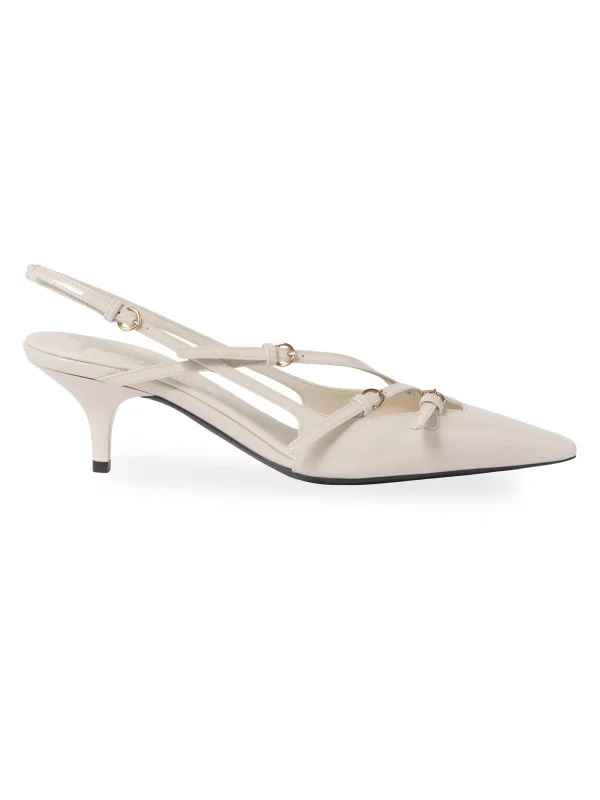 MIU MIU 55MM Patent Leather Multi-Buckle Slingbacks