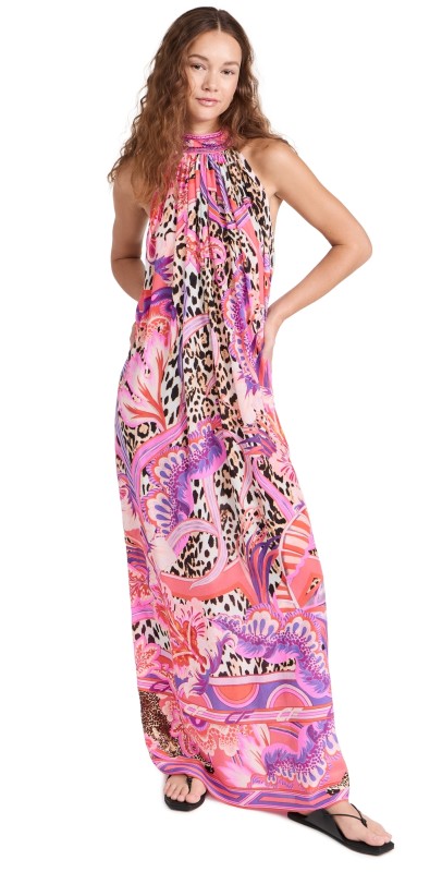 Camilla Tie Neck Long Dress Viola Vintage