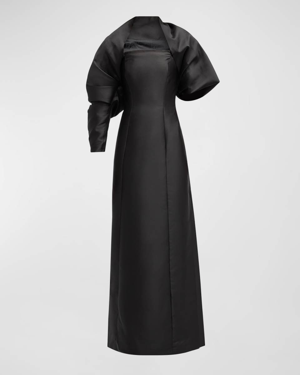 Strapless Gown With Asymmetric Bolero