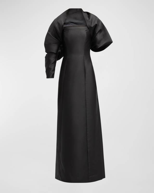 Strapless Gown With Asymmetric Bolero