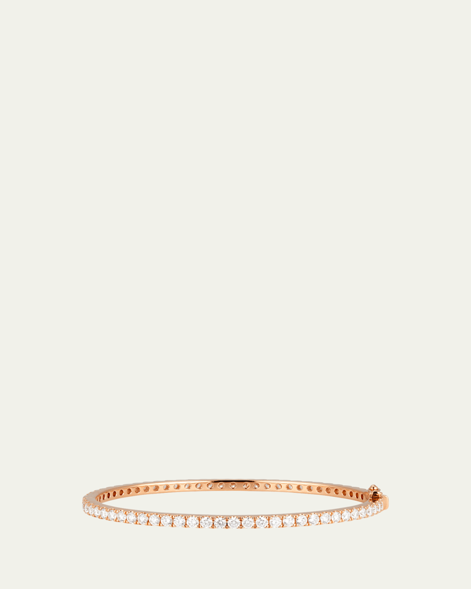 18K Rose Gold Diamond Bangle Bracelet