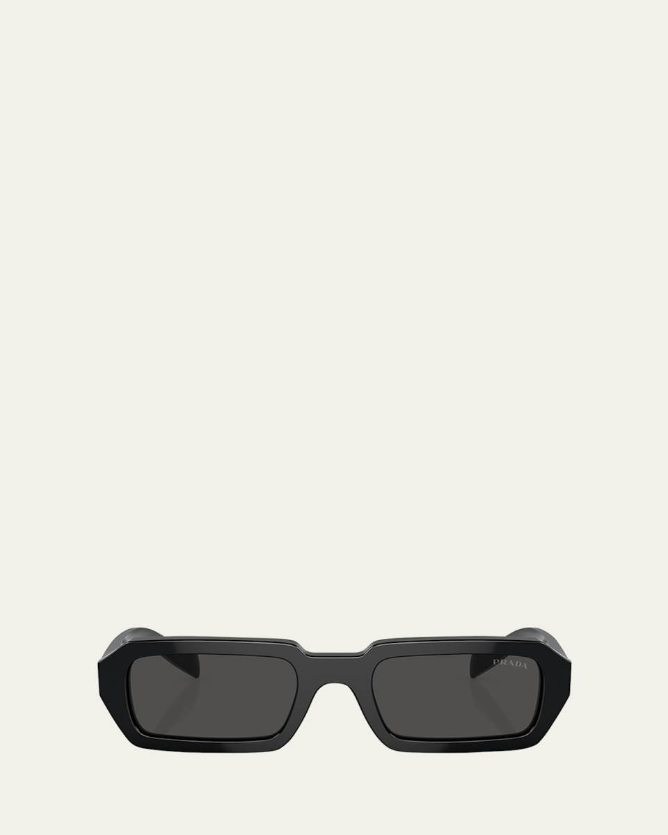 Triangle Logo Acetate Rectangle Sunglasses