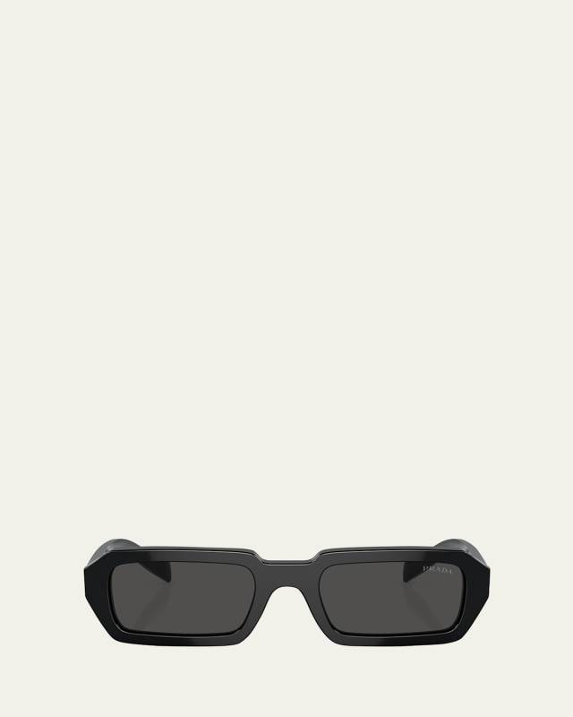 Triangle Logo Acetate Rectangle Sunglasses