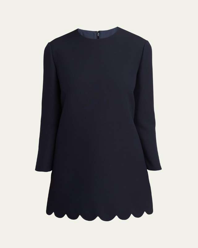 Scalloped Hem Mini Dress