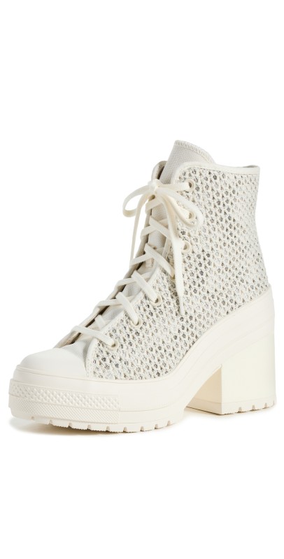 Converse Chuck 70 Deluxe Platform Knit Heels Egret/Egret/Egret