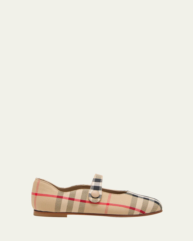 Girl's Seth Check Ballerina Flats, Toddlers/Kids