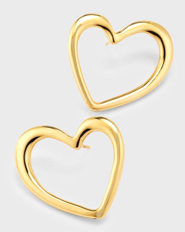 Golden Dreams 18K Yellow Gold Heart Earrings