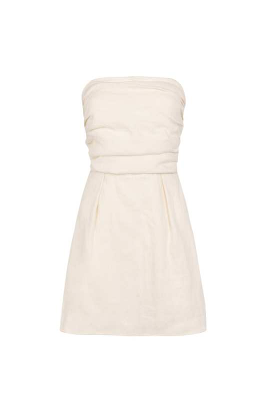 SECOND SUMMER 'YVES URO' GATHERED MINI DRESS