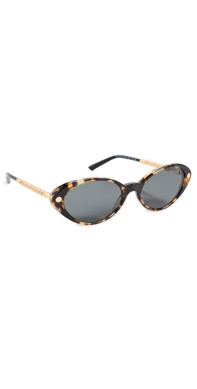 Versace VE4469 Oval Sunglasses Havana