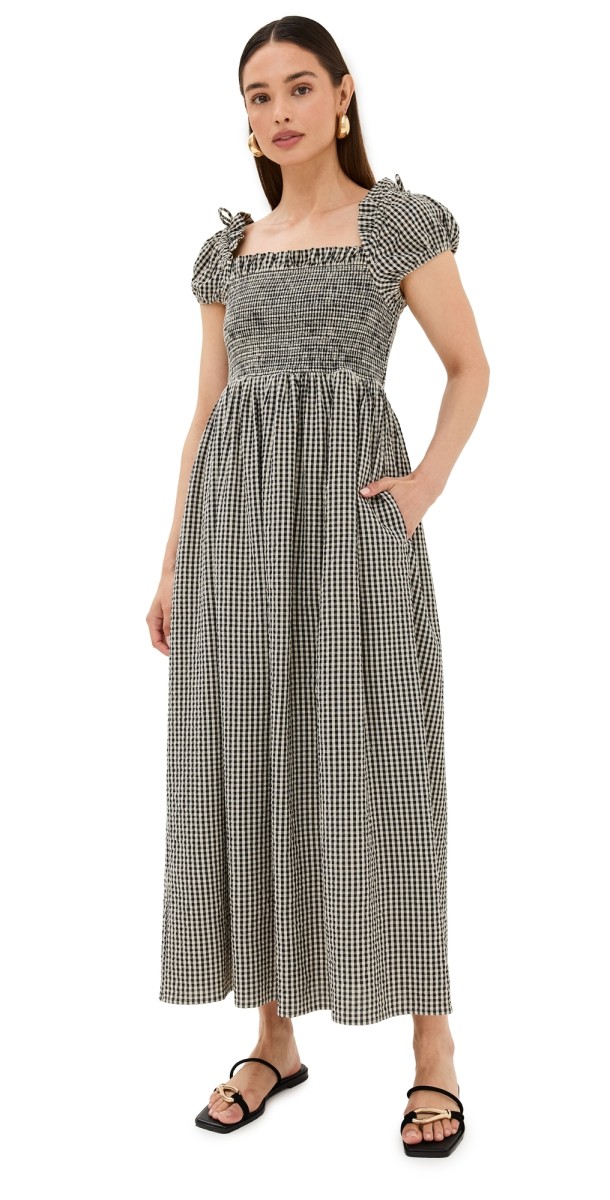 POSSE Mira Dress Gingham Black/Cream