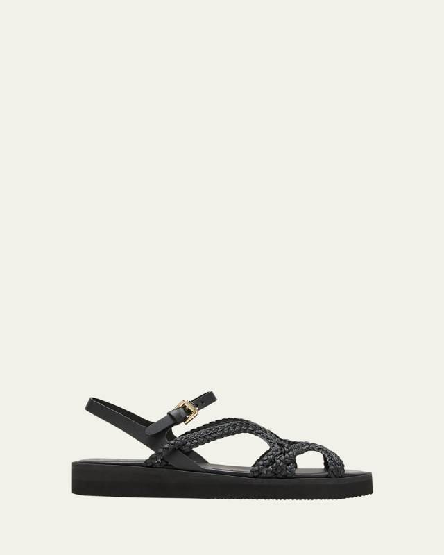 Sansa Braided Ankle-Strap Sandals