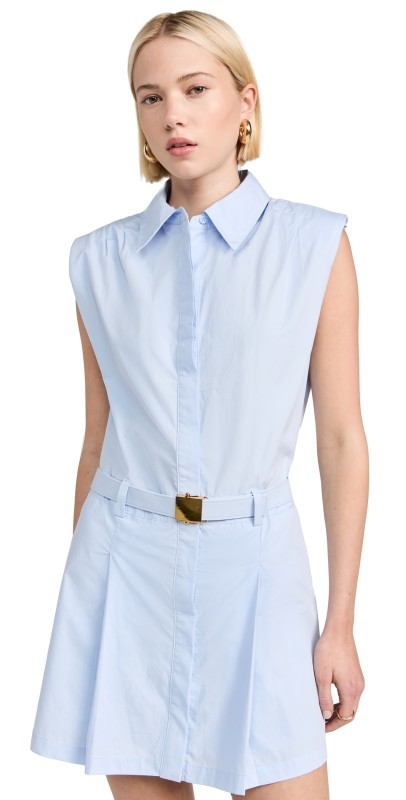 English Factory Sleeveless Shirt Mini Dress Powder Blue