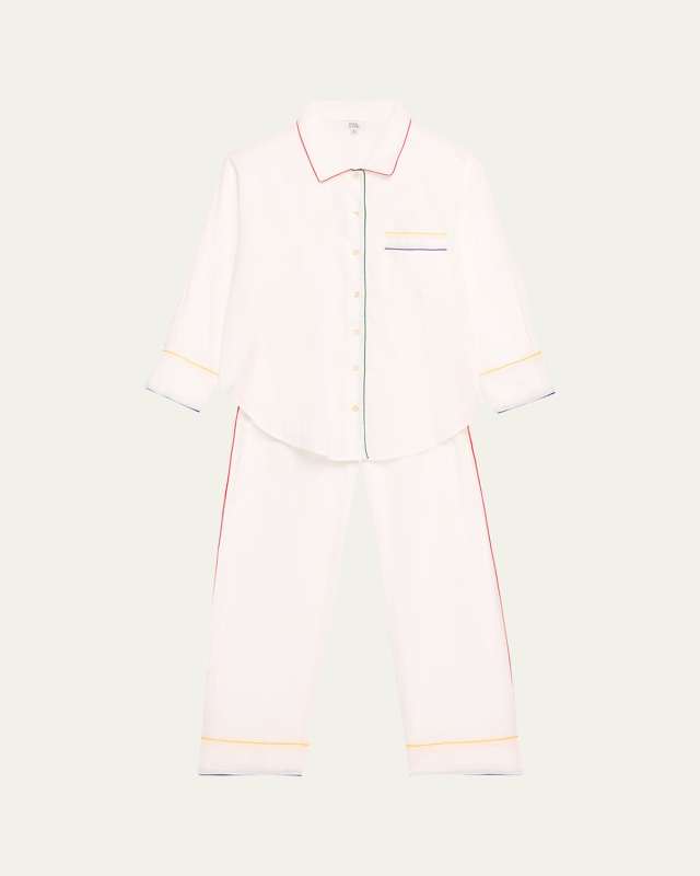 Alba Piped Cotton Pajama Set