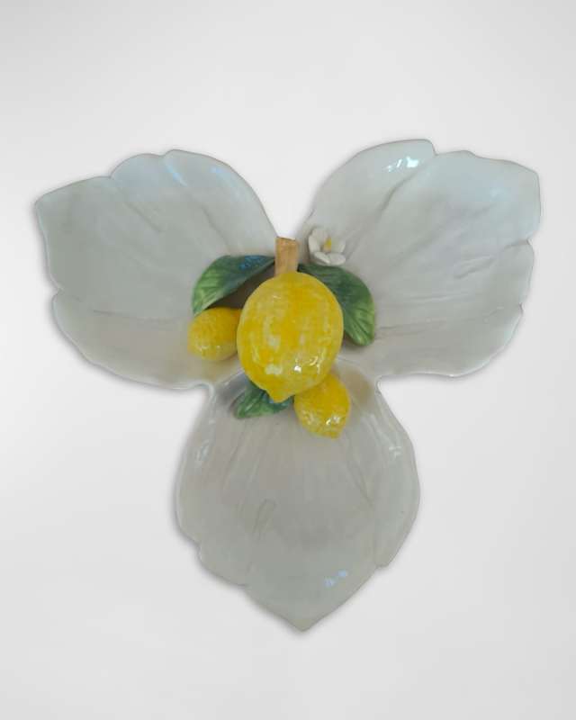 Lemon Handpainted 3 Part Condiment Dish