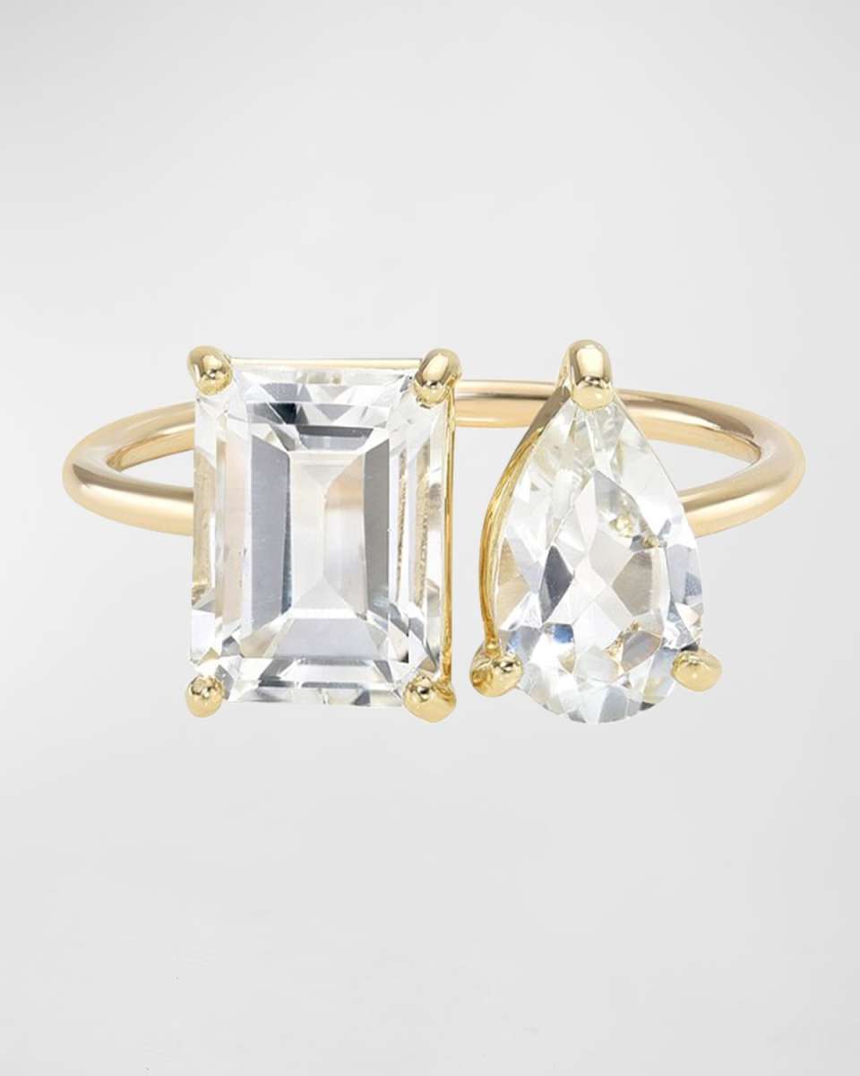 Emerald and Pear-Shape Topaz Ring