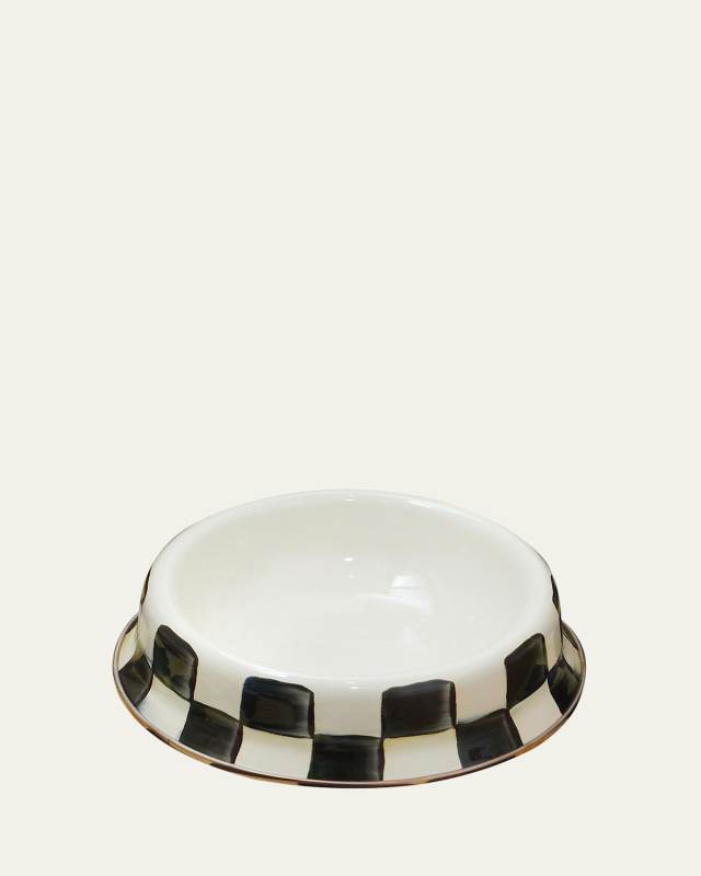 Courtly Check Enamel Cat Dish