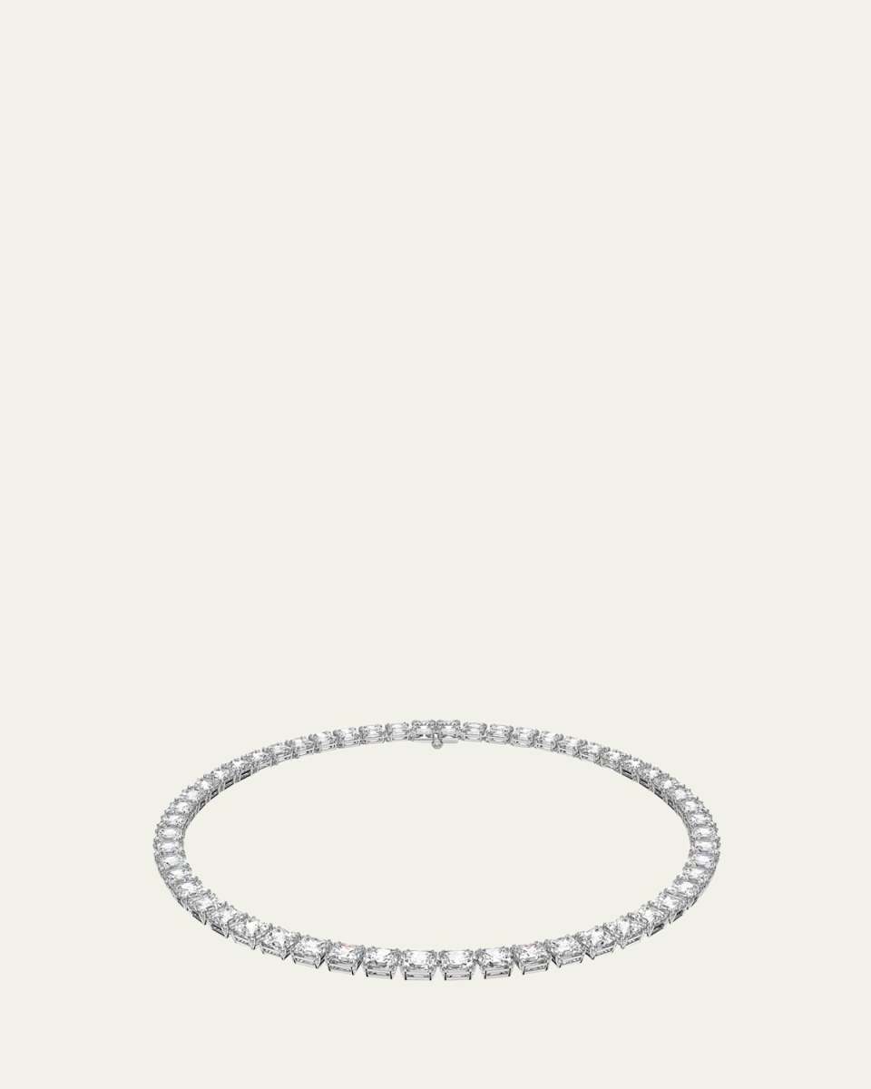 Millenia Necklace with Square-Cut Crystals and Rhodium-Tone Plating