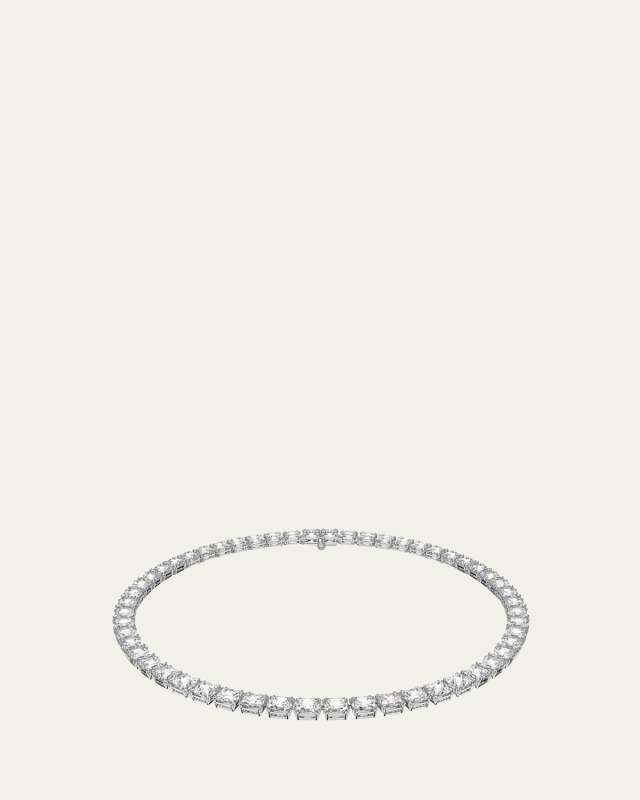 Millenia Necklace with Square-Cut Crystals and Rhodium-Tone Plating