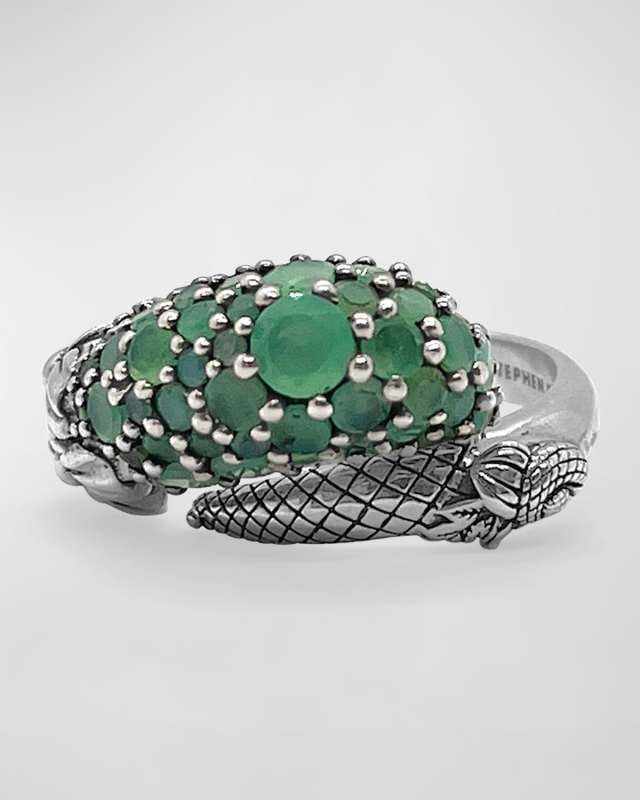 Faceted Green Ring, Size 7