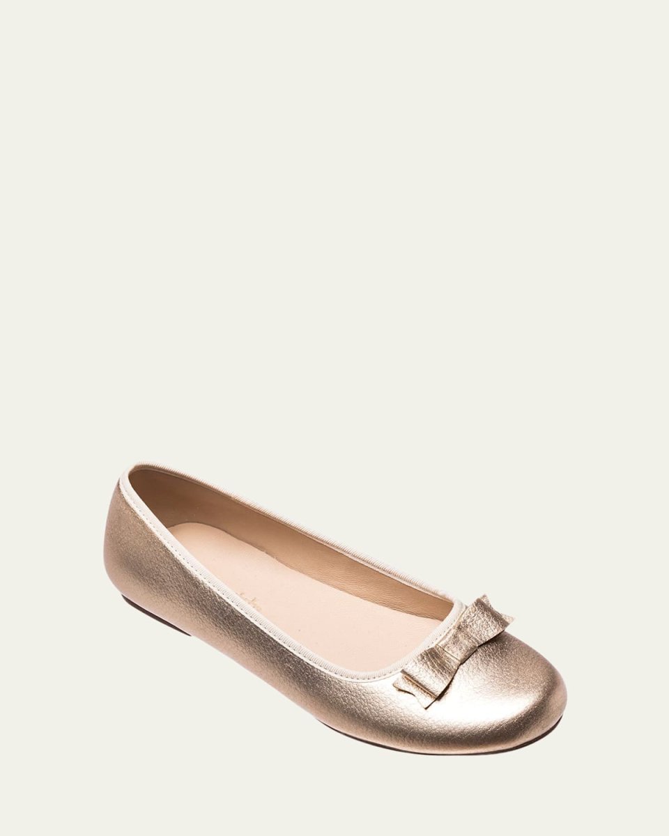 Girl's Camille Metallic Leather Flats, Toddler/Kids