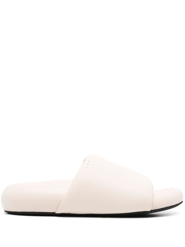 padded leather slides