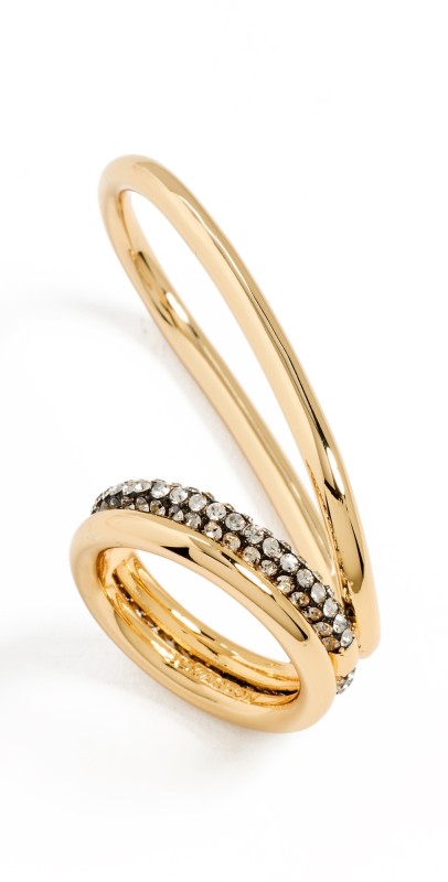 DEMARSON Farah Hand-Ring 12K Shiny Gold/Hem/Crystal