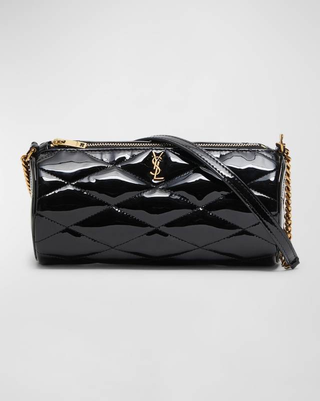 Sade Mini YSL Tube Shoulder Bag in Quilted Patent Leather