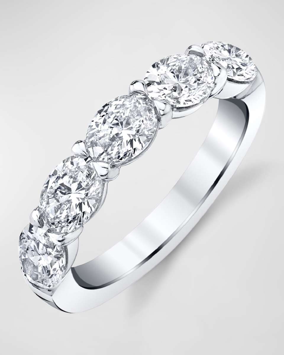 Large Halfway Band with Horizontal Set Oval Diamonds, 1.80ct
