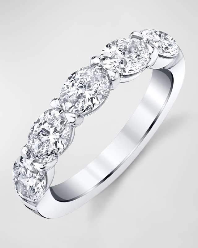 Large Halfway Band with Horizontal Set Oval Diamonds, 1.80ct