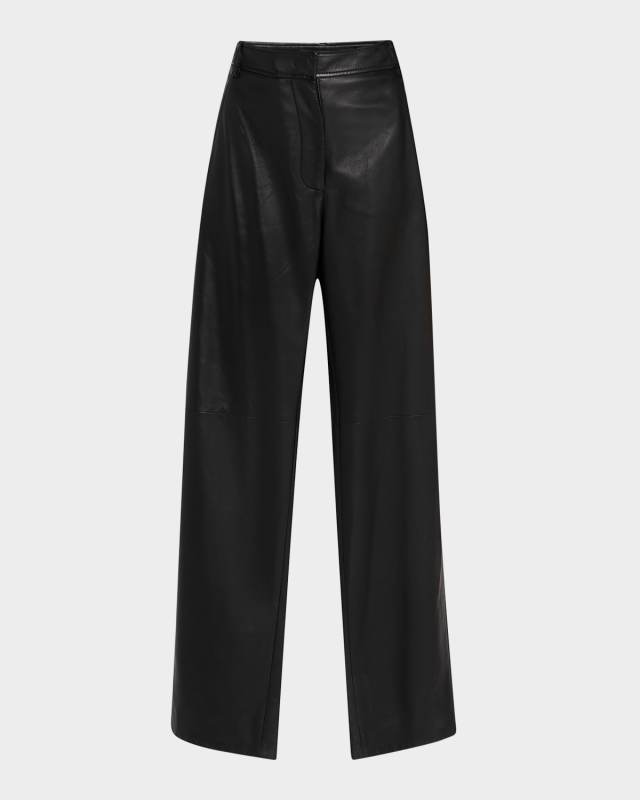 Zante Wide-Leg Nappa Leather Pants