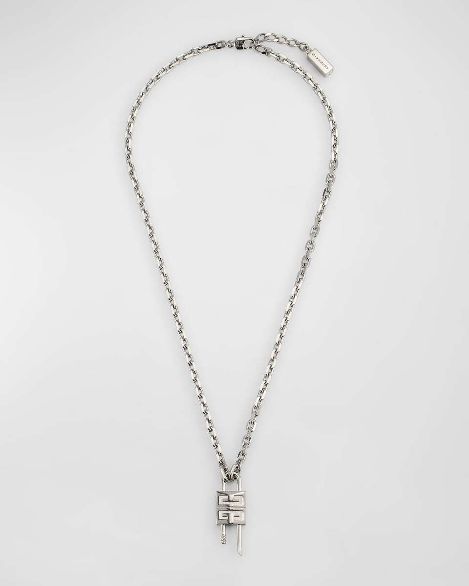 Silvery Mini Lock Necklace