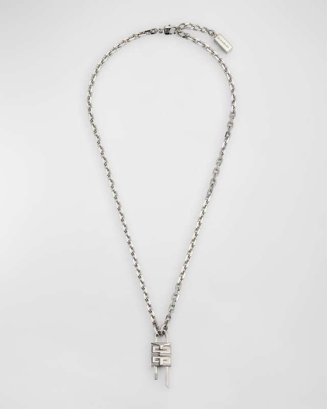 Silvery Mini Lock Necklace