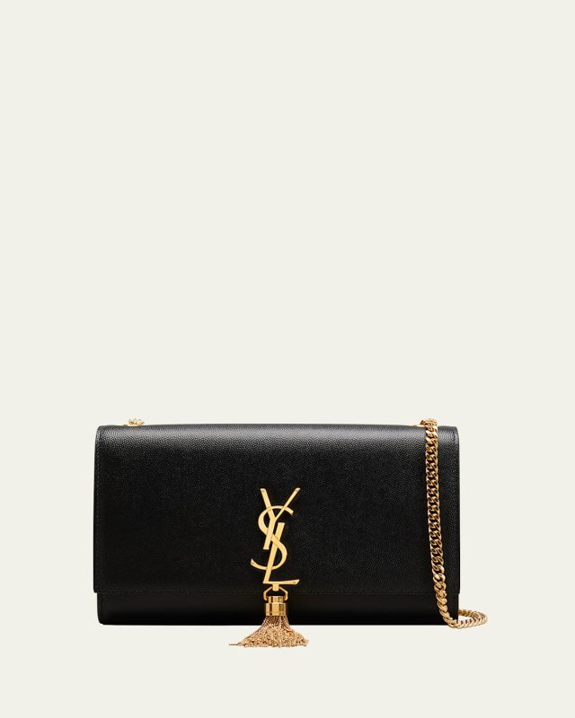 Kate Medium Tassel YSL Wallet on Chain in Grained Leather