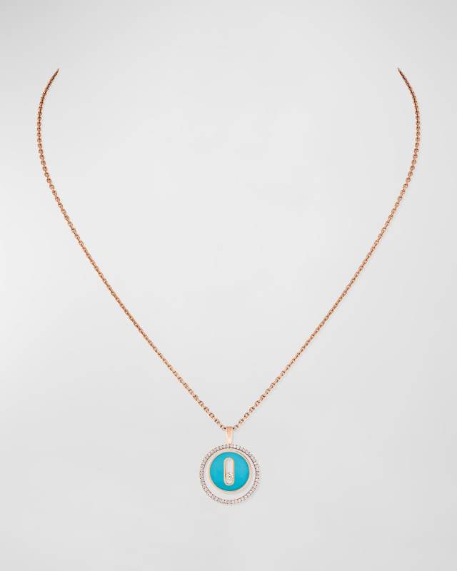 Lucky Move 18K Rose Gold Turquoise Necklace
