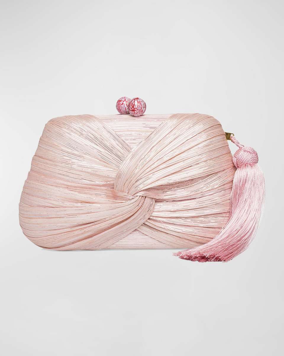 Rosie Draped Tasesel Straw Clutch Bag