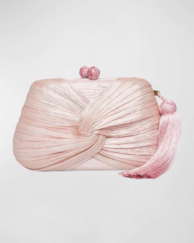 Rosie Draped Tasesel Straw Clutch Bag