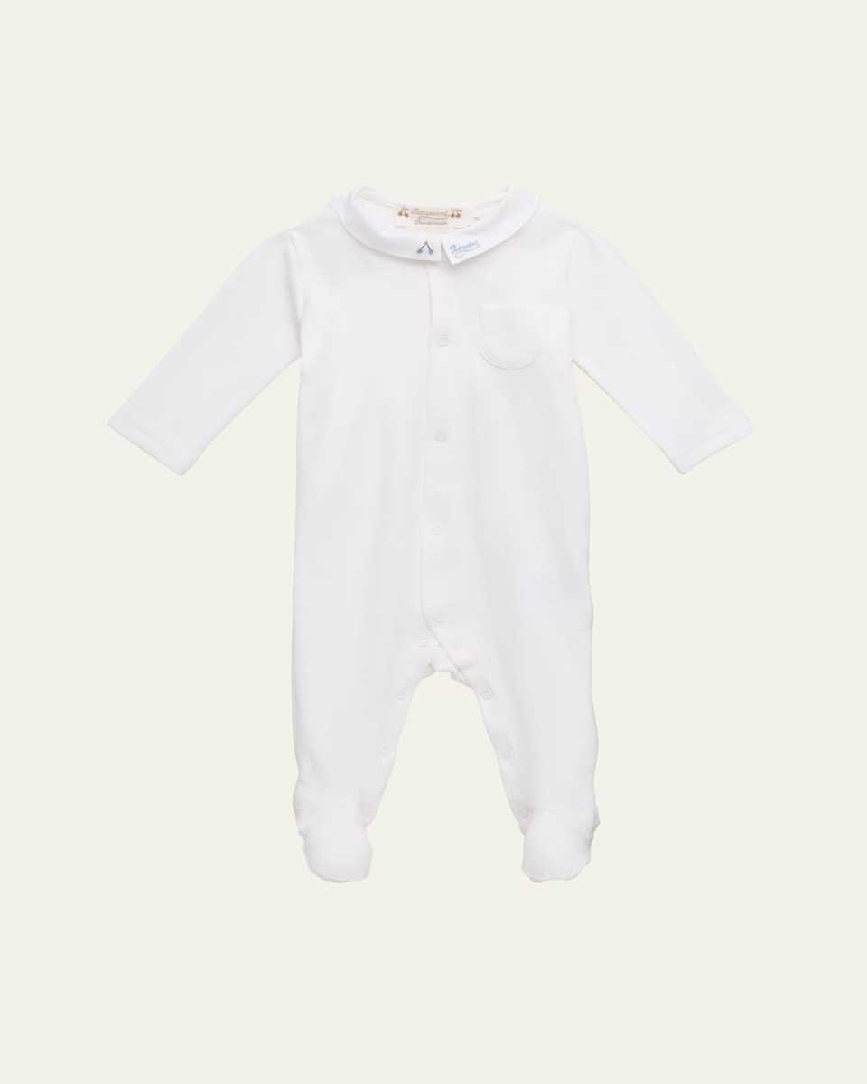 Boy's Tilouan Organic Cotton Long-Sleeve Footed Pajamas, Size 1M-