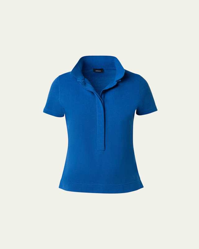 Cotton Pique Knit Polo Top