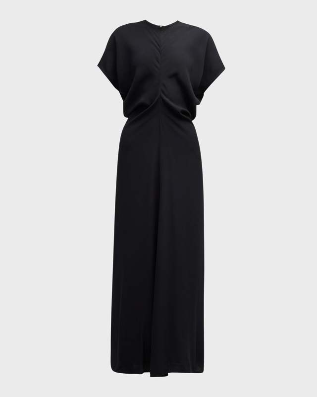 Satin Maxi Dress with Slouch Waist Detail