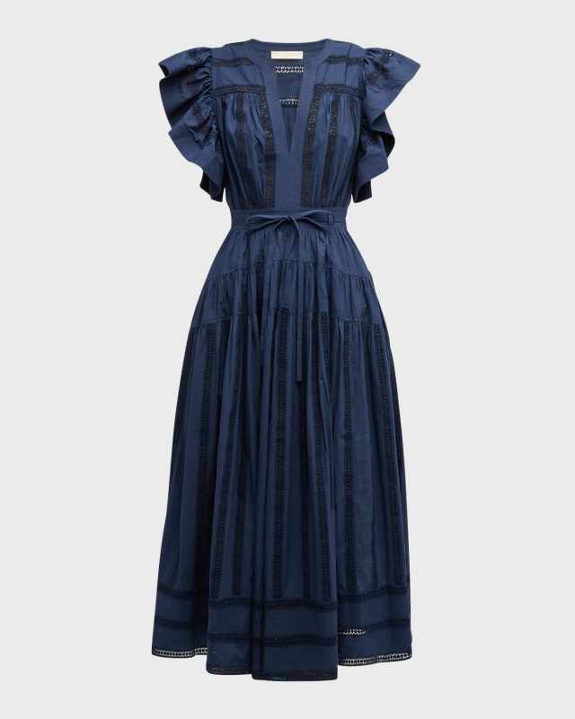 Emery Flutter A-Line Midi Dress