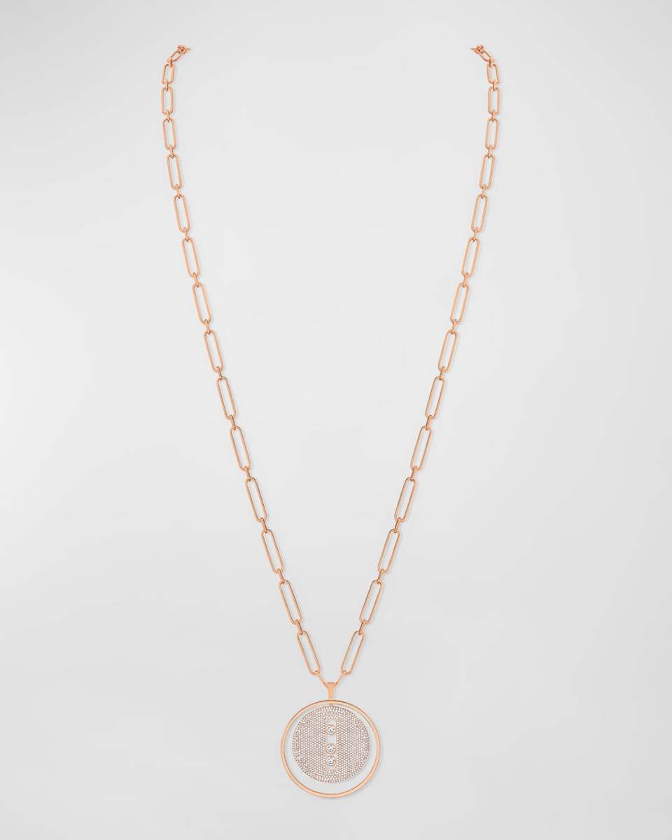 Lucky Move 18K Rose Gold Full Pave Necklace