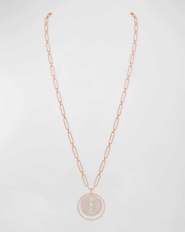 Lucky Move 18K Rose Gold Full Pave Necklace