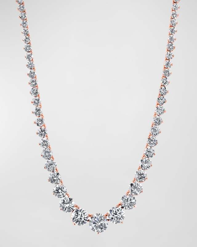 18K Gold 3-Prong Riviera 16" Diamond Necklace in 18K Gold